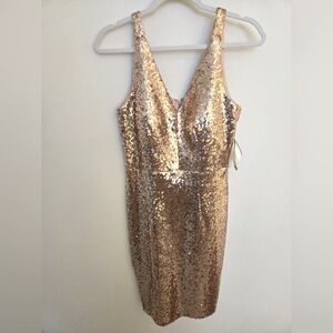 Nightway NWT sequined sleeveless NYE party champaign cocktail dress | 12